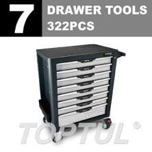 PRO-PLUS SERIES W/8 Drawer Tool Trolley -322PCS  7 DRAWER TOOLS