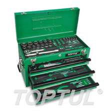 114PCS -W/3 Drawer Tool Chest -Professional Mechanical Tool 0
