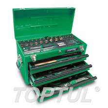 99PCS -W/3 Drawer Tool Chest -Professional Mechanical Tool Set 0