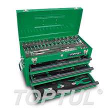 82PCS -W/3 Drawer Tool Chest  -Professional Mechanical Tool Set 0