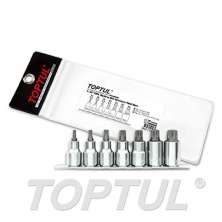 SIZE(M) 7PCS -1/2" DR. Spline Bit Socket Rail Set 0