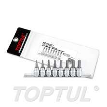 SIZE(T) 8PCS -3/8" DR. Star Bit Socket Rail Set