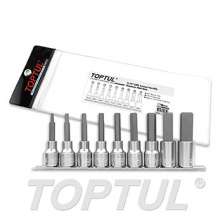 SIZE(mm) 9PCS -1/2" DR. Long Hex Bit Socket Rail Set 0