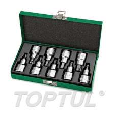 SIZE(T) 9PCS 1/2" DR. Star Bit Socket Set 