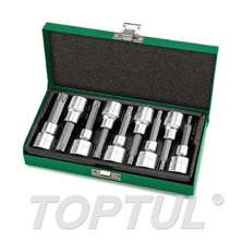 SIZE(T) 9PCS 1/2" DR. Long Star Bit Socket Set 