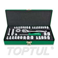 SIZE(mm)(inch) 40PCS -1/4"&3/8" DR. 6PT Socket Set (METRIC & SAE)