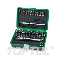 SIZE(mm) 45PCS -1/4" DR. 6PT&12PT Mini Ratchet Socket & Bit Set