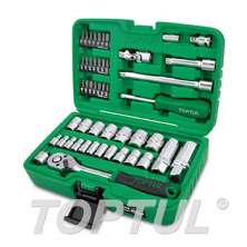 SIZE(mm) 49PCS -Professional Grade 1/4" & 3/8' DR. 6PT&12PT Flank Socket Set 0