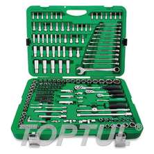 SIZE(mm) 216PCS -1/4",3/8" & 1/2" DR. 6PT Flank Socket Wrench Set 0