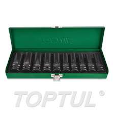 SIZE(mm) 10PCS -1/2" DR. 6PT Flank Deep Impact Socket Set (METRIC)