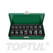 SIZE(mm) 15PCS -1/2" DR. 6PT Flank Impact Socket Set