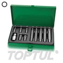 11PCS 1/2" DR. Hex Shank Spline Insert  Bit Set