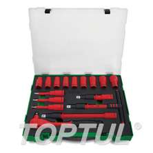 16PCS 1/2" DR. VDE 6PT Flank Socket Set